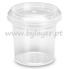 Cubo transparente 140ml con tapa