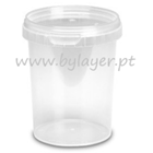 Seau transparent de 500 ml avec couvercle