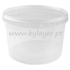 Seau transparent de 3L avec couvercle et anse