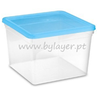 Balde quadrado transparente 3,5L com tampa