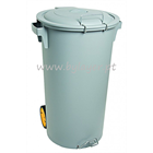 80L waste collection bin with pedal and wheels