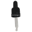 Tapa rosca con pipeta cuentagotas PP18 con punta curva negro para botella de 10 ml