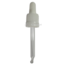 Tampa rosca com pipeta conta gotas PP18 com ponta redonda para frasco de 30ml branco