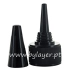Stopper with nozzle 24/410 black ribbed