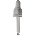 Tapa rosca precintable estriada blanca PP18 con pipeta cuentagotas para botella 10ml