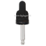 Tapa rosca precintable estriada negro PP18 con pipeta cuentagotas para botella 10ml