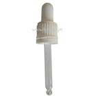 Tapa rosca precintable estriada blanca PP18 con pipeta cuentagotas para botella 30ml