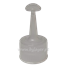 Stopper with nozzle 24/410 transparent ribbed