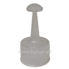 Stopper with nozzle 24/410 transparent ribbed