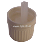 Tapa rosca precintable gotero PP18 blanco (tapa y obturador) estriado