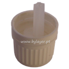 Dropper cap PP18 tamper evident white (lid and seal) ribbed