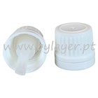 Tapa rosca precintable gotero PP18 blanco (tapa y obturador) estriado