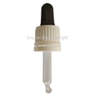 Dropper with black Pipette and white cap PP18 with curved tip for 10ml bottle