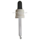 Dropper with black Pipette and white cap PP18 with curved tip for 30ml bottle