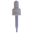 Tapa rosca precintable estriada blanca PP18 con pipeta cuentagotas para botella 10ml