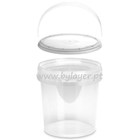 1L transparent bucket with lid and handle