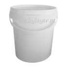 1L white bucket with lid and handle