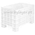 Contenedor palet de 250L rejado (1000x600x650mm) con 4 pies