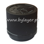 Tapa de rosca precintable PP18 negro con protección para niños y liner estriado