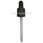 Tapa rosca precintable estriada negro PP18 con pipeta cuentagotas para botella 50ml