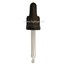 Tapa rosca precintable estriada negro PP18 con pipeta cuentagotas con punta curva negro para botella 10ml