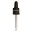 Dropper Pipette cap PP18 tamper evident ribbed with curved tip black with 65mm high tube