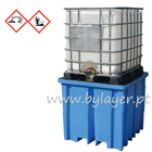 Retention basin 1150 L, 1340x1230x1090mm with grid, in Polyethylene, for a 1000L IBC