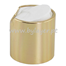 Tapa DISC TOP de rosca 24/410 aluminio dorada brillante con blanco lisa