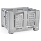 Contenedor palet de 650L rejado (1200x1000x760mm) con 4 pies
