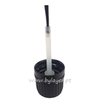 Tapón de rosca negro estriado con precinto PP18, con cepillo 57 mm de altura