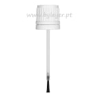 Tamper-evident screw cap ribbed white PP18, with brush with 57mm height