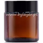 Glass jar 100ml with 61mm diameter with black lid and white sealing disc
