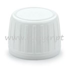 Tamper evident screw cap 28/410 white big ribbed with liner