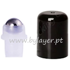 Tapón ROLL-ON de rosca 18/415 negro liso con bola de acero