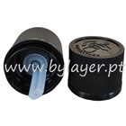 Tapa rosca precintable gotero PP18 negro (tapa y obturador vertical) con protección para niños estriado