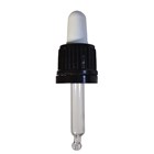 Tapa rosca negra con pipeta blanca cuentagotas PP18 con punta curva para botella de 5 ml