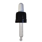 Dropper with white Pipette and black cap PP18 with curved tip with 65mm high tube