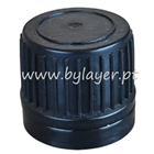 Tapa de rosca precintable PP18 negro con liner estriado