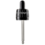 Bouchon vissant inviolable striée PP28 noir avec pipette compte-gouttes de 89mm