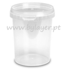 500ml transparent bucket with tamper evident cap
